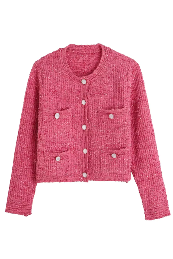 Classic Tweed Knit Cardigan (2 Colors)